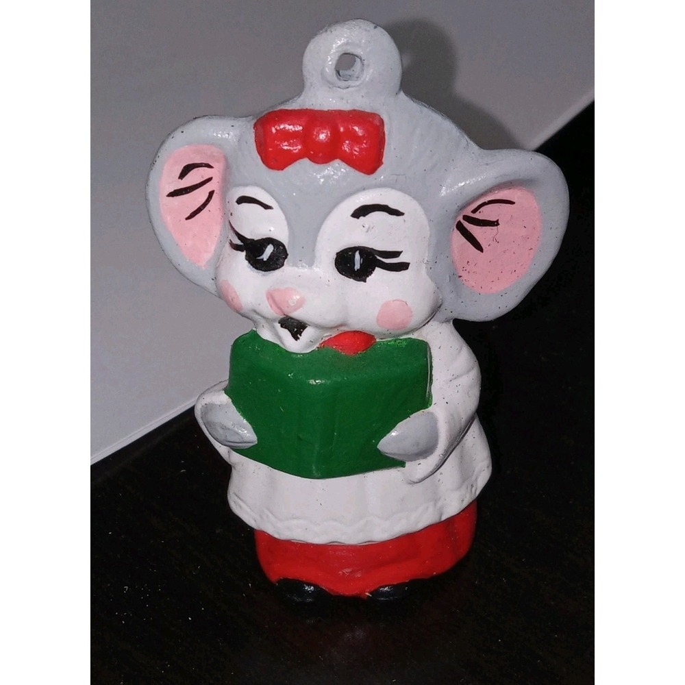 Vintage Albertas Ceramic‎ Mold Mouse Choir Singing Christmas Tree Ornament